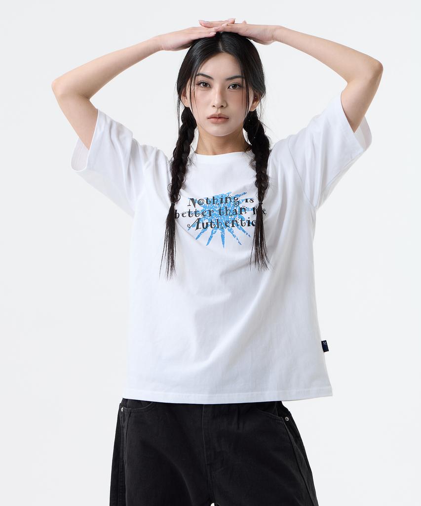 Nasttingijeubeleoldaenmi Sun Lettering Tee_White