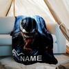 Customizable Venom Throw Blanket – Personalized Name, All-Season Cozy Snug Blanket, Machine Washable, Personalized Blanket