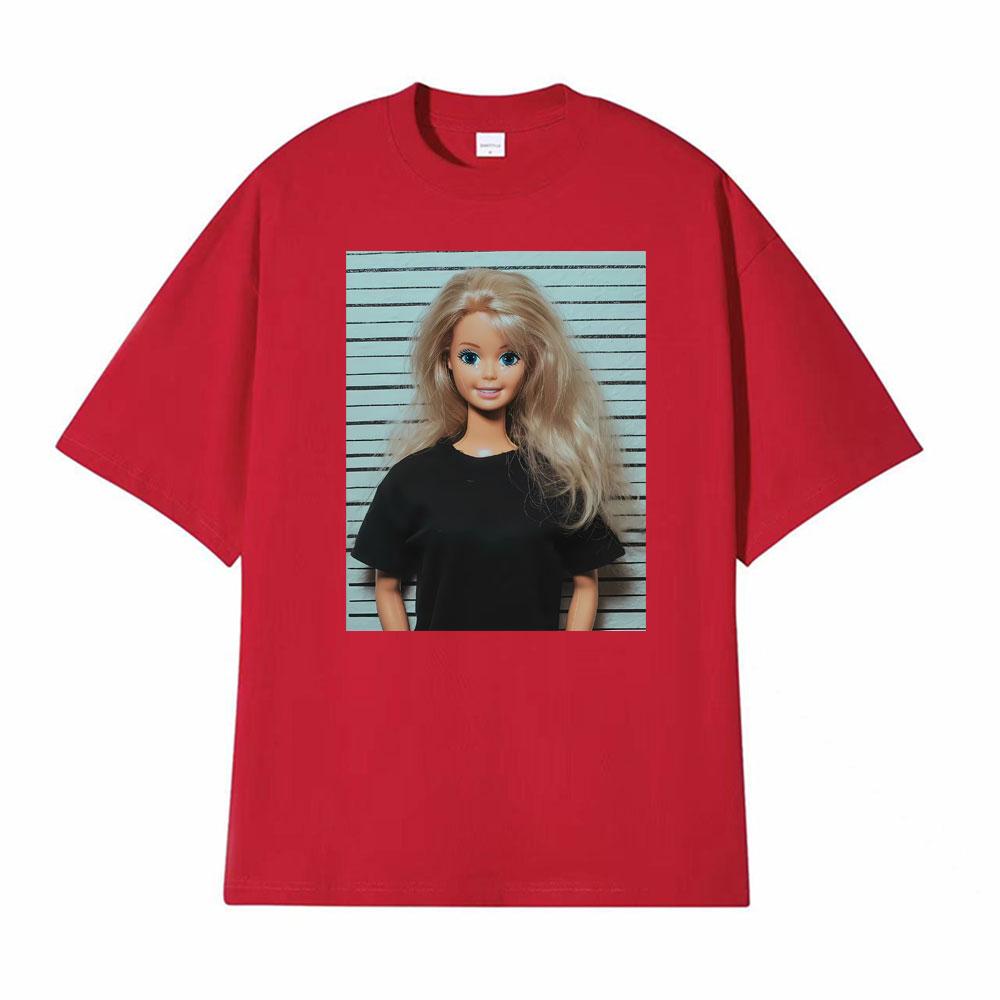 Mugshot Doll Meme Crying Happy Expression Doll Humor Print Tshirts Unisex Women Summer Fashion T Shirt High Quality Loose T Shirts