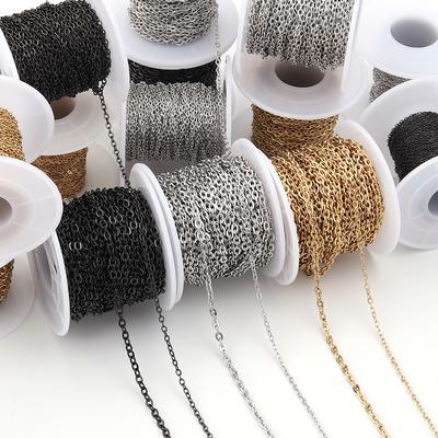 10yards/roll Stainless Steel Chains 1/1.5/2/2.5/3mm Twist Link Chain for Jewelry Making DIY Necklace Bracelet Supplies Wholesale