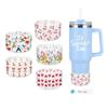 Silicone Sleeve for 20/ 30/ 40 Oz Tumblers, Anti-Slip Protective Boot with Heart & Strawberry Pattern