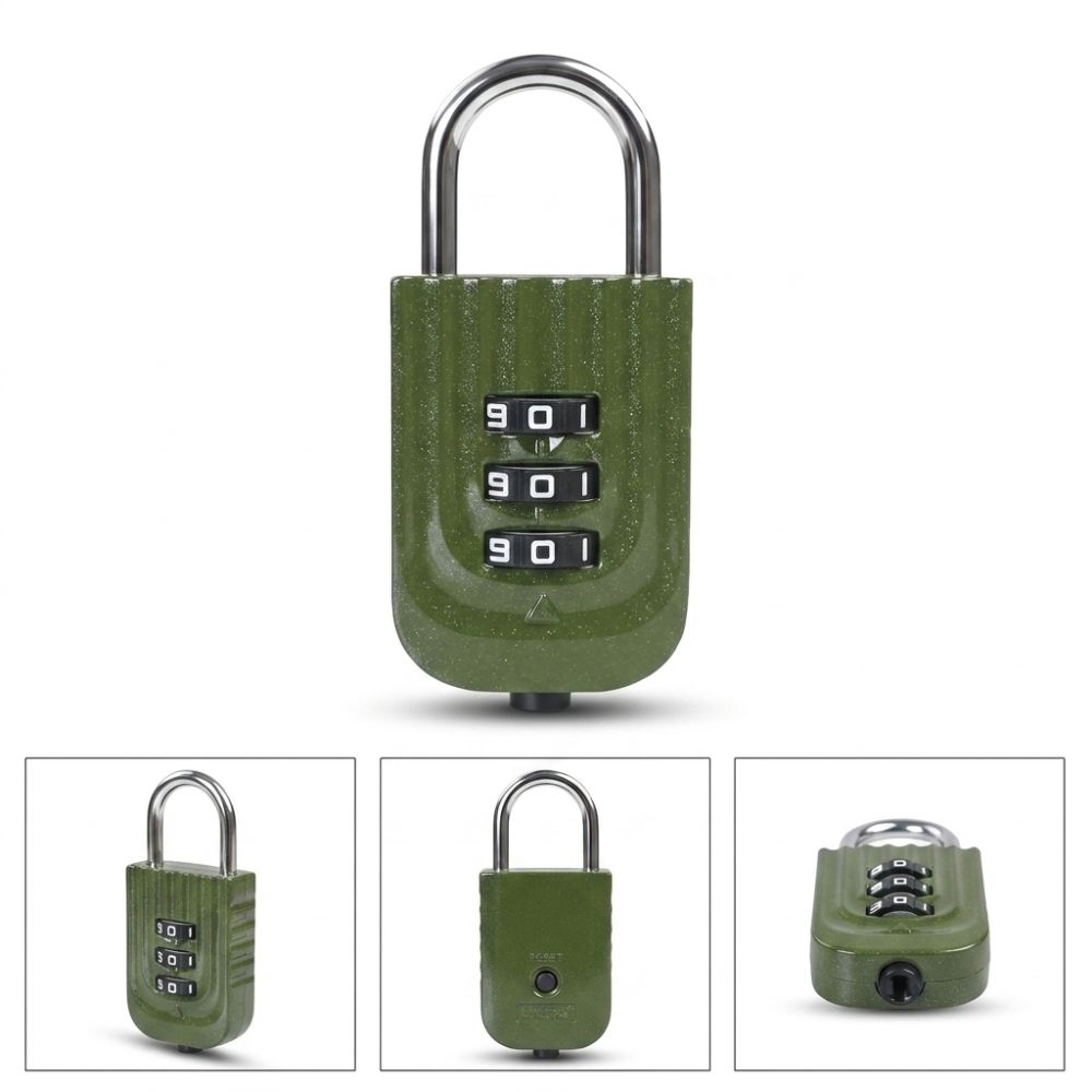 Electroplated Steel Shackle Code Lock Compact Lightweight Password Lock Padlock Gym Locker