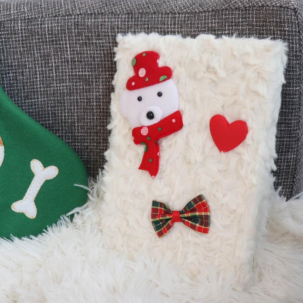 Cartoon Horizontal Line Handbook Soft Journal Notebook Christmas Plush Notebook  For Children