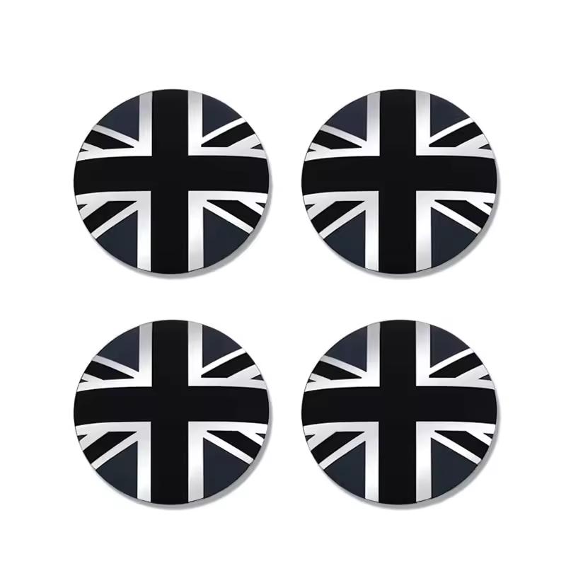 4pcs 56mm 60mmUniversal Car Wheel Center Cover Hub Cap Union Jack Badge Sticker Replacement
