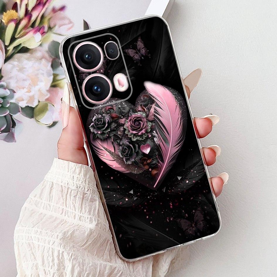 For OPPO Reno13 Pro 5G Case CPH2697 Fashion Flower Butterfly Soft Silicone Phone Cover For OPPO Reno 13 CPH2689 Reno13Pro Bumper