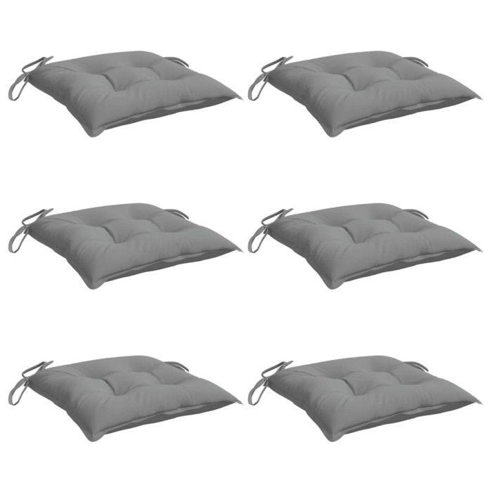 VidaXL Chair Cushions 6 Pcs Grey 40x40x7 Cm Oxford Fabric 314865