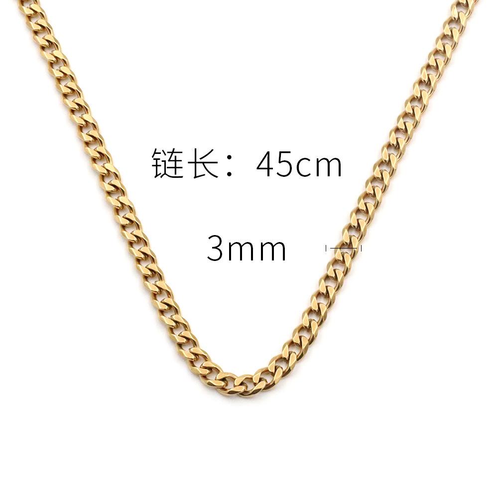 Wind Persönlichkeit Einfache Titanstahl Halskette 18K Gold Vakuum Beschichtet Kubanische Kette Schlangenknochen Kette