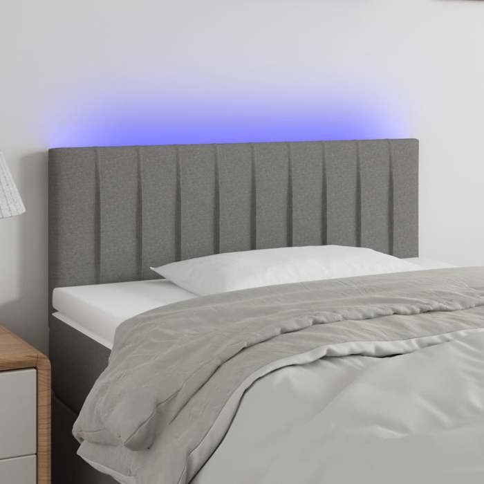 VidaXL LED Headboard Bedroom Furniture Single Bed Accessory Headboard Bed Frame Interior Dark Grey 3121833