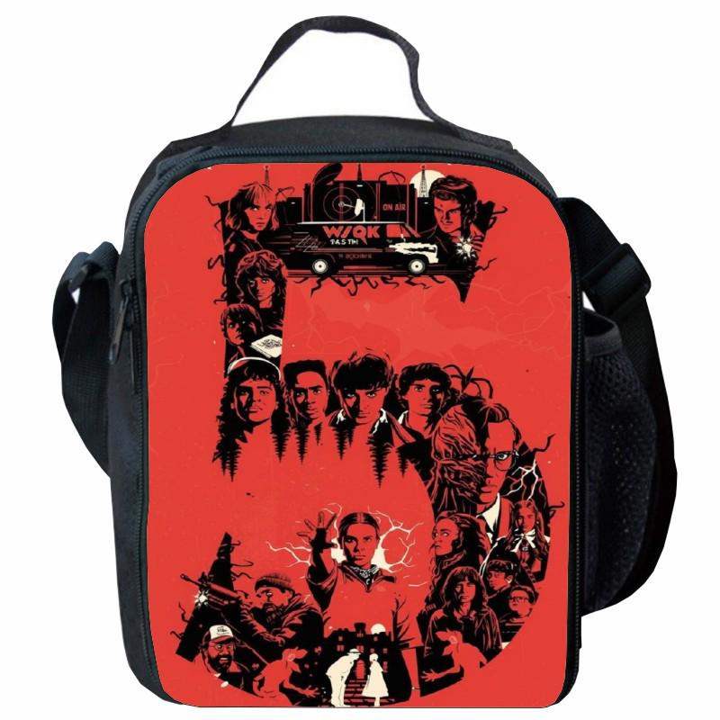 Stranger Things 5 Lunch Bag: Cartoon Picnic Bag for Primary Students with Ice Pack