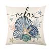 Marine Scallop Linen Pillow Case Home Car Decoration Sofa Living Room Single Side Digital Printed Pillow Cushion