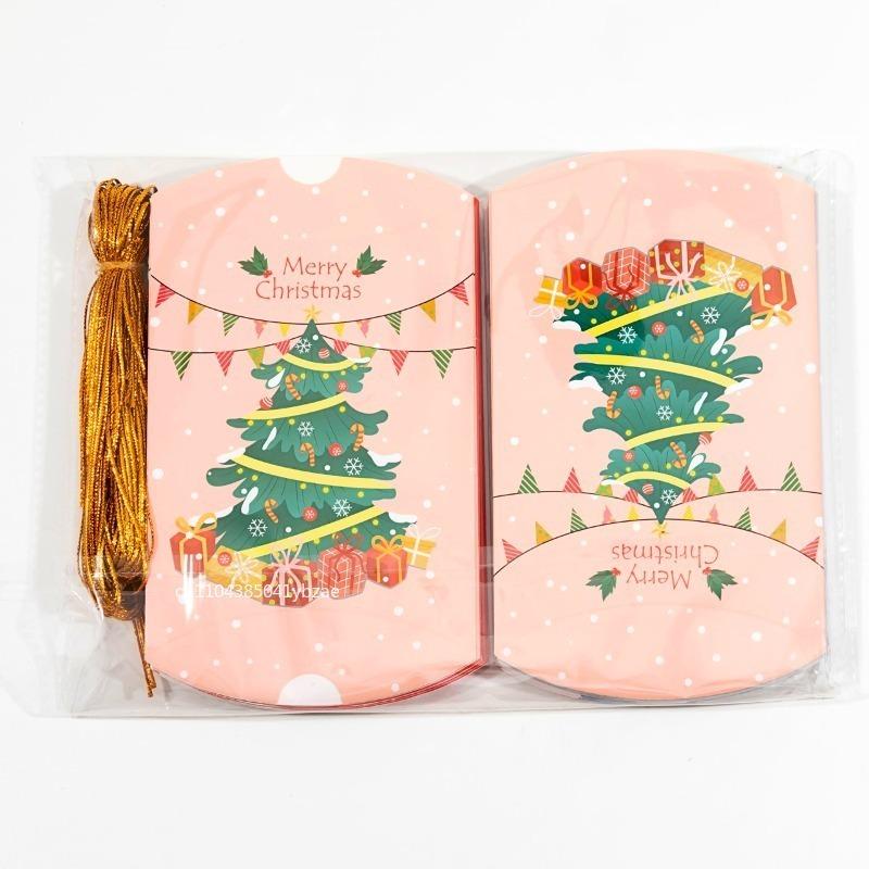 20/40/60pcs Merry Christmas Candy Boxes Bags Christmas Santa Claus Gift Box Party Decoration Supplies Christmas Cookie Boxes