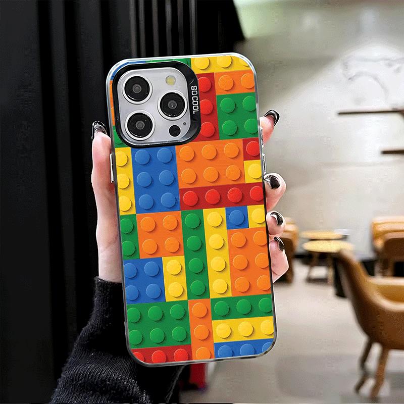 Fashion Building Blocks Pattern Soft Phone Case for iPhone 15 16 17 Pro Max 17Air 16E 14 Plus 13 12 Mini Shockproof Cover Back S