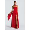 Women's Tube Top Solid Color Split Dress Fashionable and Sexy Halter High Split Dress
