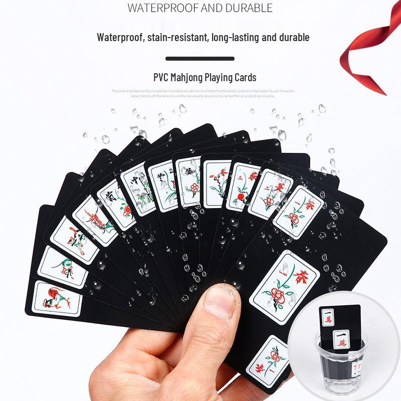 Waterproof Mini PVC Frosted Mahjong Playing Cards