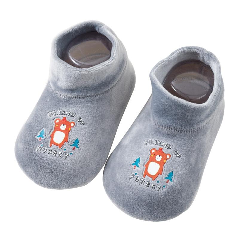 Baby Floor Hrubé ponožky Deti Batoľa Kreslené Pohodlné Protišmykové ponožky Sálová obuv Ponožky Jeseň Zima Plus Velvet