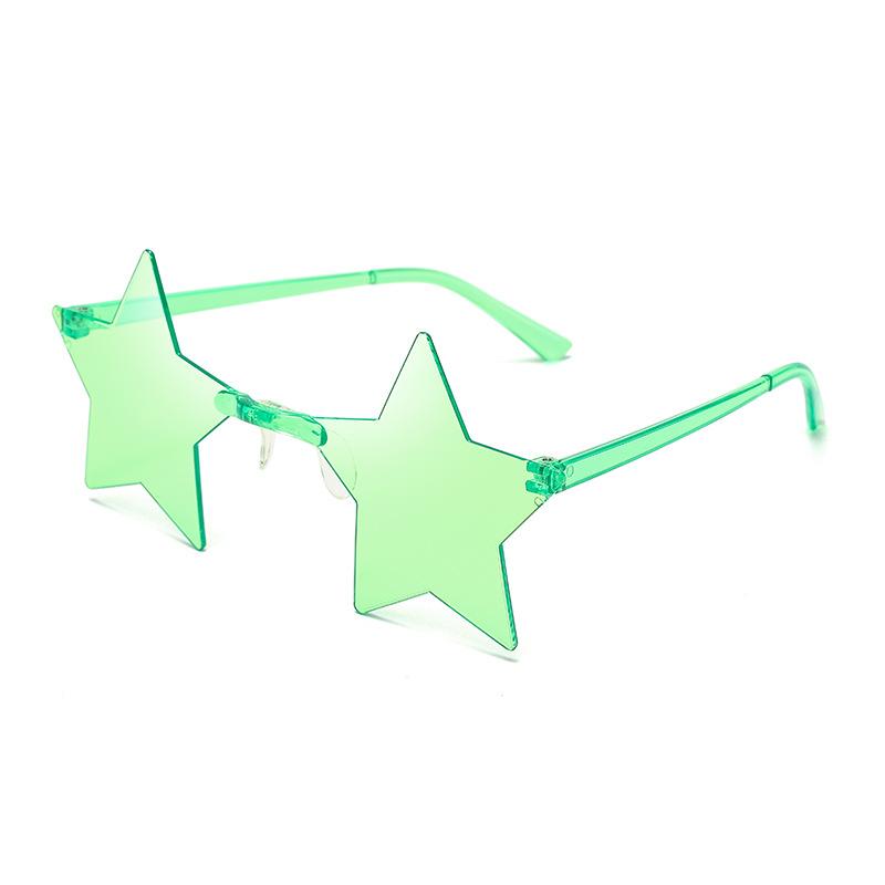 Ochelari de soare cu stea subțiri, culoare ocean, fără rame, personalizați, colorați, pentru dans, oglindă integrată de culoare bomboană