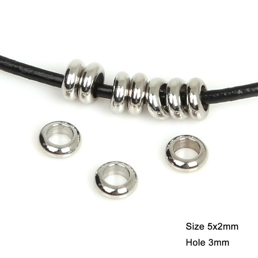 Flache runde Edelstahl-Abstandshalterperlen für DIY-Schmuckherstellungsergebnisse