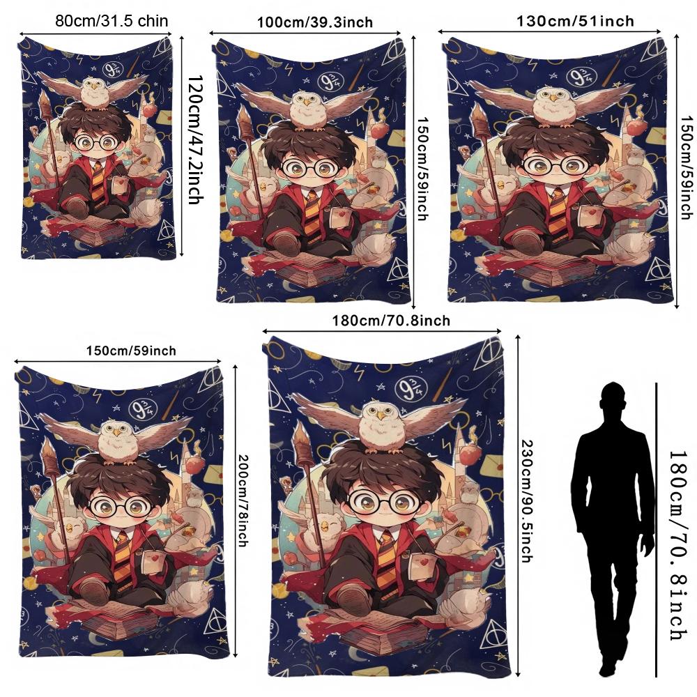 Harry Potter'S Magical World Pattern Theme Flannel Blanket Allseason Fleece Blanket For Bedroom Sofa Bed Home Decor Christmas Gift