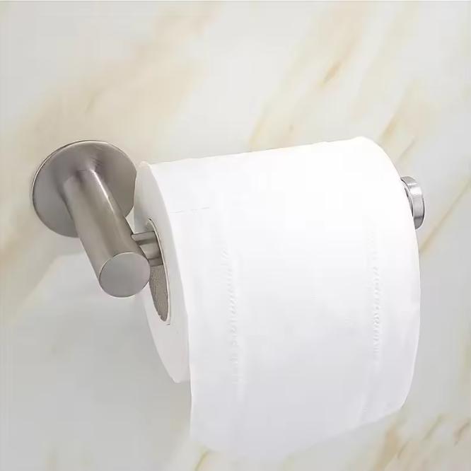 

Adhesive Paper Holder Stainless Steel Brushed Silvery tand Kitchen Bathroom Toilet Paper Towel Roll Shelf Tissue Hang