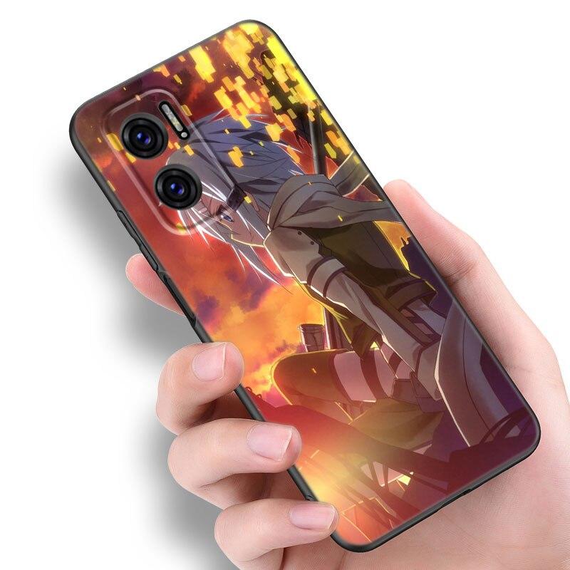 Anime Kirito ve Asuna telefon kılıfı Xiaomi Redmi için not 7 8 8T 9 9S 10 10S 10T 11 11S 4G 11E 11T Pro 5G yumuşak TPU siyah kapak