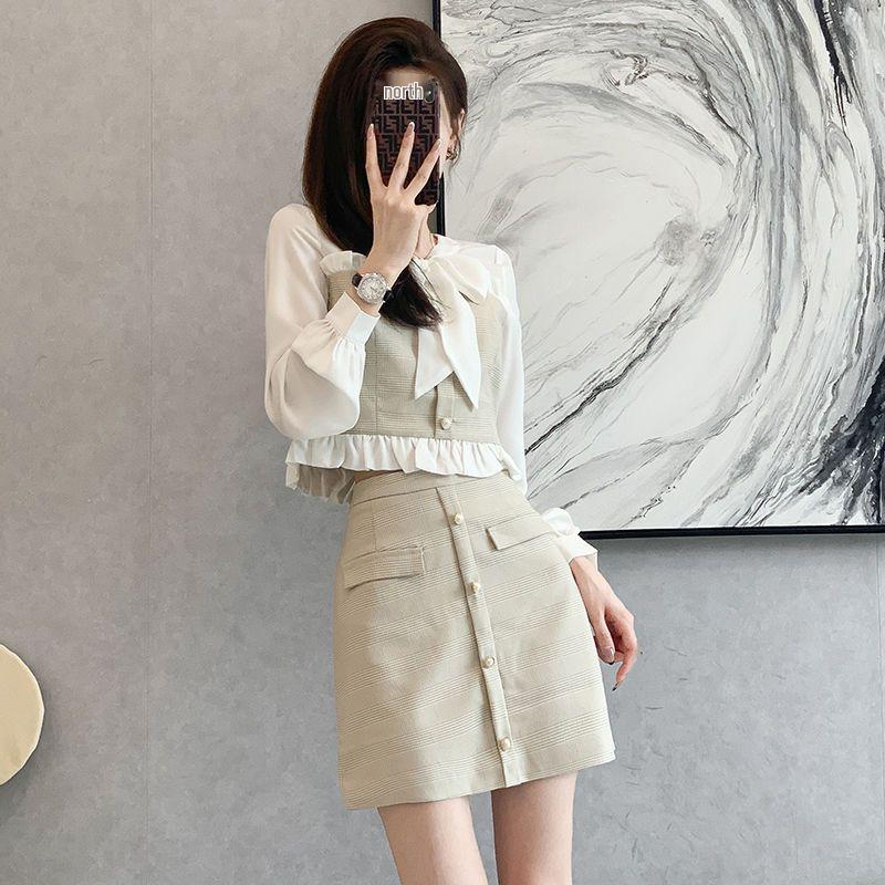 Autumn Women's Chic Goddess Street Style Two-Piece Set