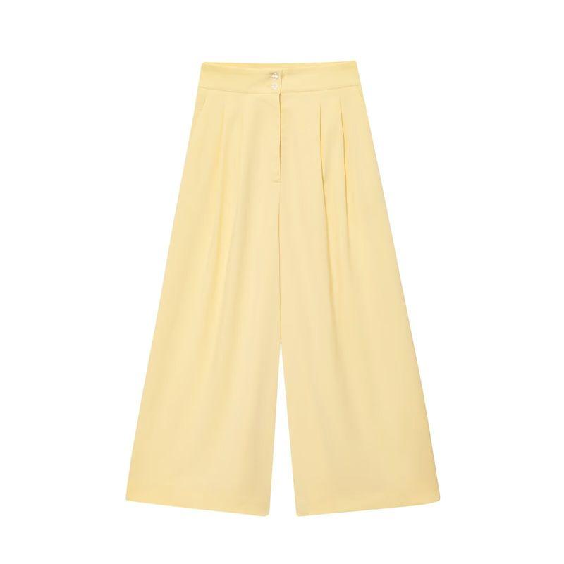 Kaslead New Arrival Women's Fashion Style Blended Double Breasted Vest Casual Pants 8056586 2365586