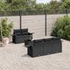 Vidaxl 6-Cz. Set di Mobili da Giardino con Cuscini, Polyrattan Nero