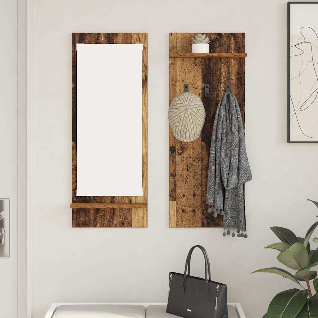 Wall Mounted Nightstand Reclaimed Wood Look 70 x 10 x 90 cm Particleboard