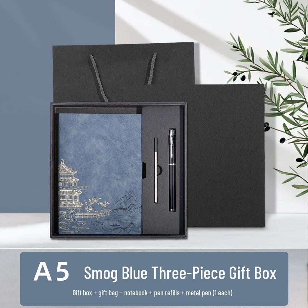Chinese Style Soft Leather A5 Notebook - High-Quality Diary and Office Meeting Minutes Book