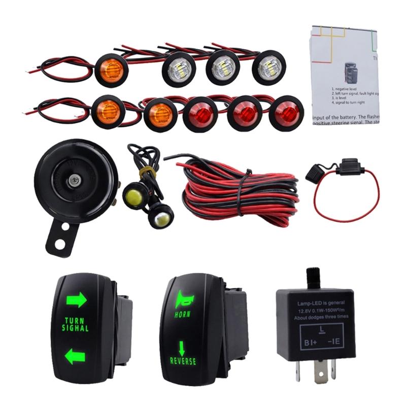 Universal ATV UTV SXS Blinker Straße Legals Kit Blinker Rocker Schalter Horn Blink Relais Sicherungen Linie Reverse