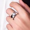 Moissanite Ring PT950 Plated Diamond Wedding Band Stylish Business Mens Ring