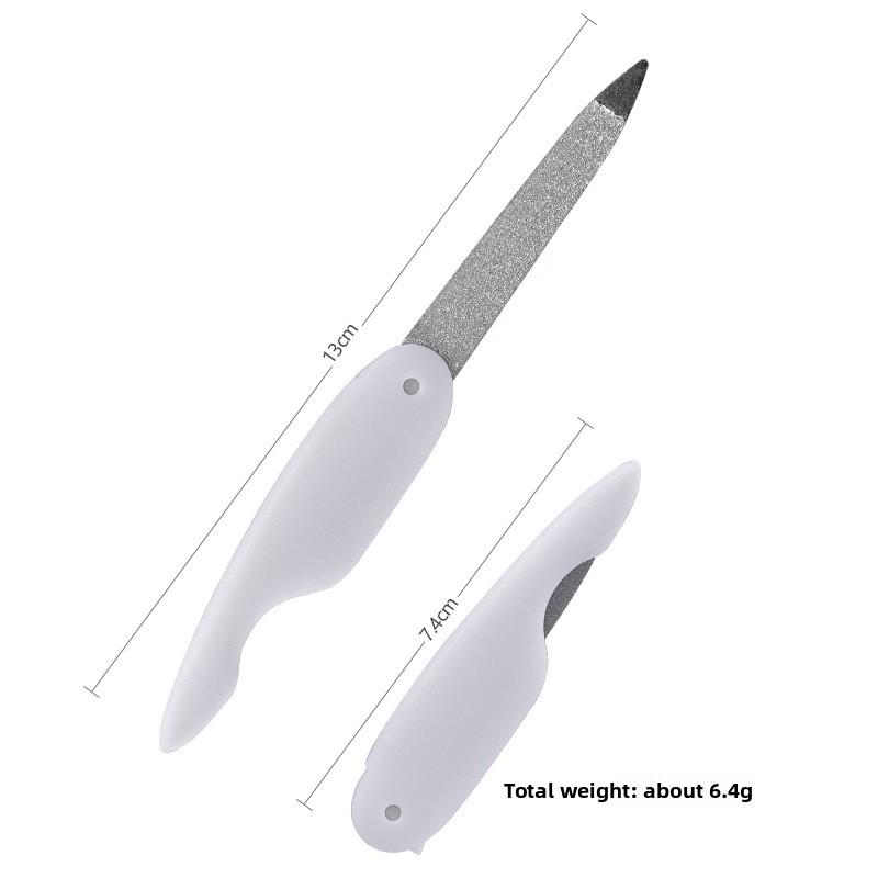 

Компактная складная пилка для ногтей из нержавеющей стали, металлическая полировочная полоска, двусторонняя прочная полировочная палочка, инструмент для маникюра 1PCS белый