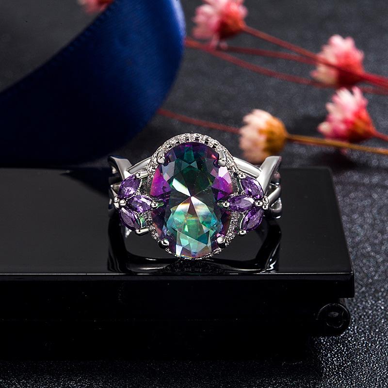 Lindon Classic Copper Alloy Zircon Ring Ladies Jewelry Wedding Promise Party Gift