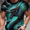 Herren Mode 3D Gedrucktes Herren T-Shirt Rundhals Kurzarm Trendige Streetwear