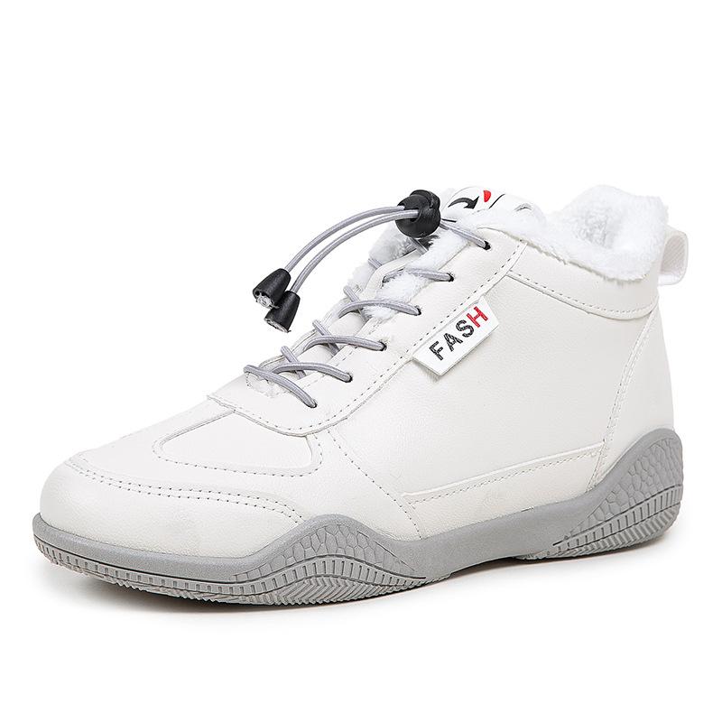 [Customization] Winter White Shoes Wear-resistant and Versatile Non-slip Casual Shoes Fleece Thickened Warm Women's Cotton Shoes