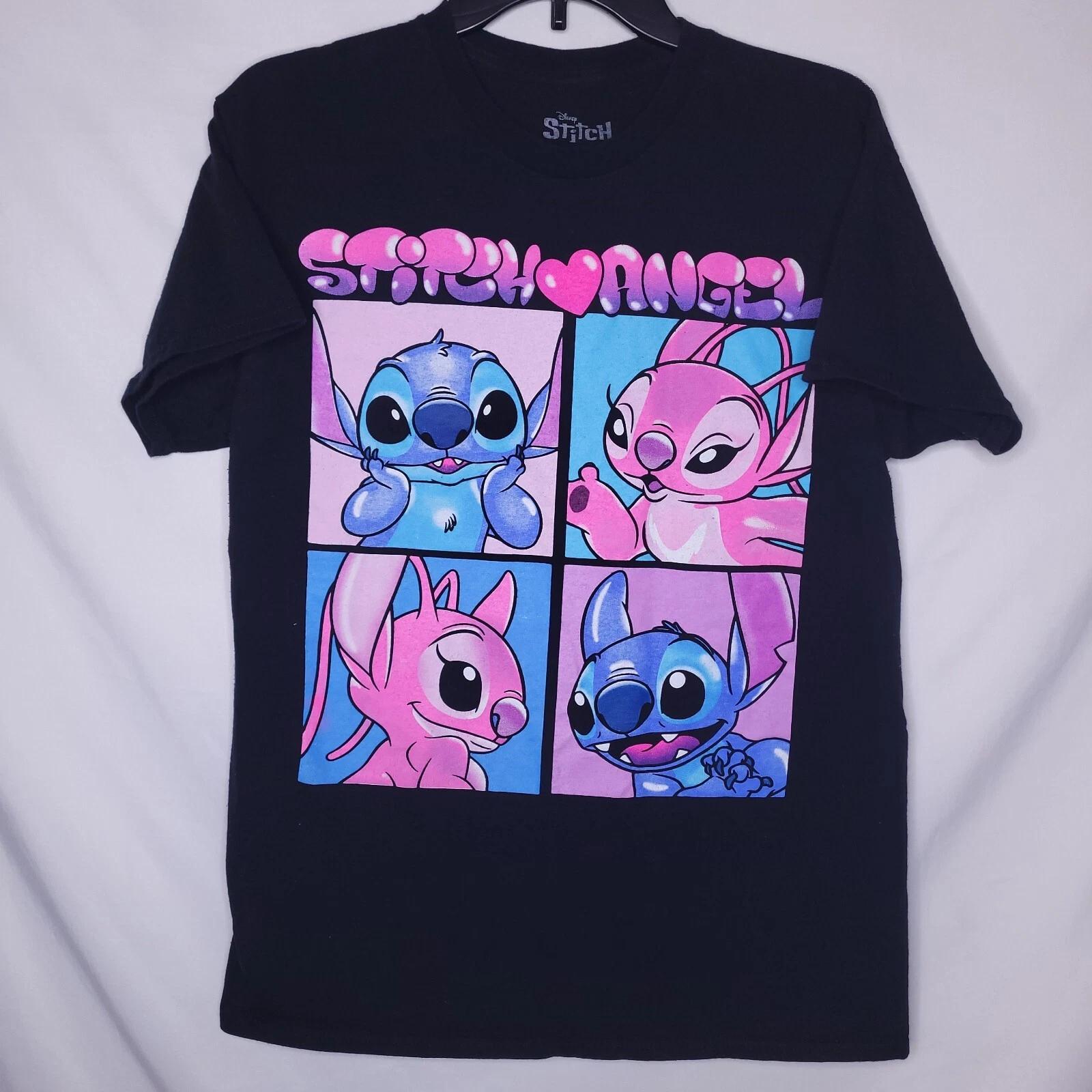 2026 New Worldwide Store Stitch Cartoon Print Fashion Print Womens Crew Neck Relaxed Plus Size Short Sleeve S