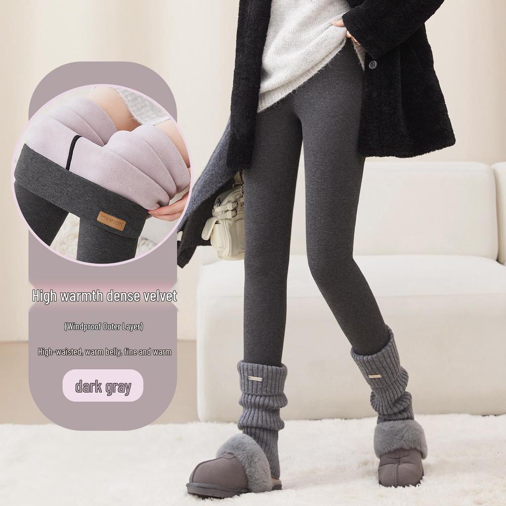 Women's Winter Warm Pants with Super Thick Velvet Lining, Cold-Proof Lamb Velvet, Plain Weave Design