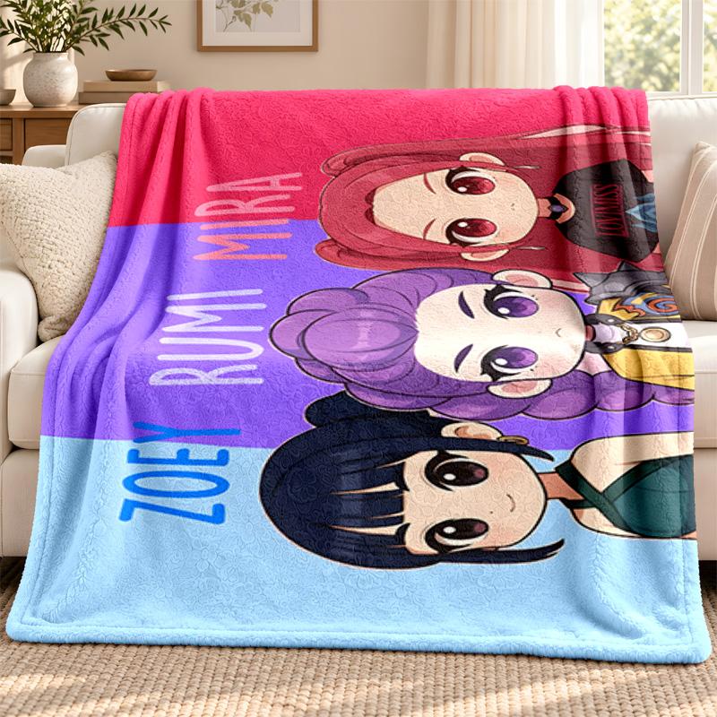 Kpop demon hunters blanket Flannel Blanket Soft Cozy Plush Throw for Sofa Bed Lightweight Home Decoration Outdoor camping
