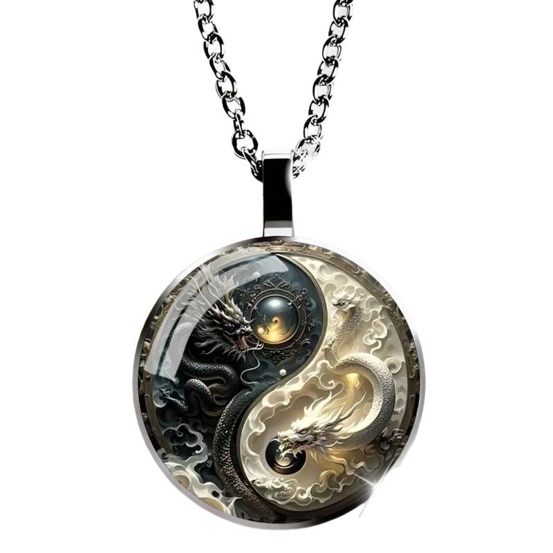 Yin Yang Dragon Keychain Alloy Pendant Black And White Dragon Design Perfect For Bags Backpacks And Unique Gifts