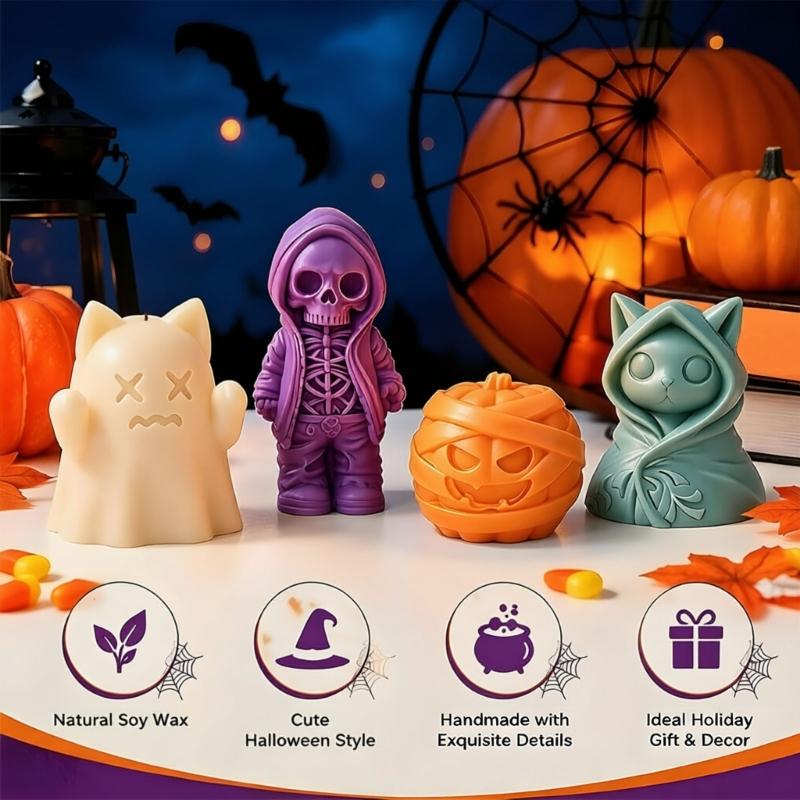 Handmade Craft Casting Mould for Seasonal Candle and Soap Projects, Single Piece for Halloween Party Table Styling and Display