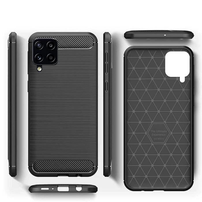 Coque de Protection - PROSHOP - Samsung F22 - Souple - Traits Acier - Noir
