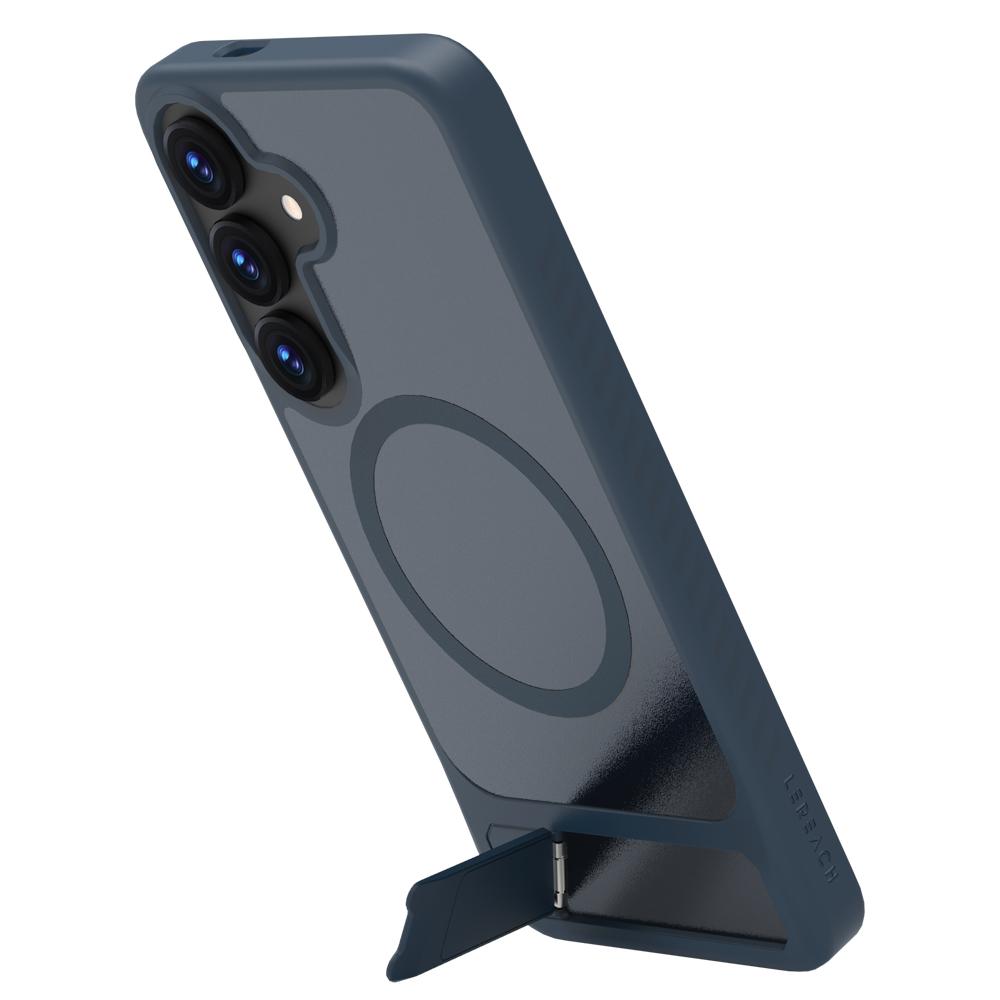 

LEREACH Le-Chic Series For Samsung Galaxy S25/S24 Case Compatible with MagSafe Kickstand TPU+PC Phone Cover Blue