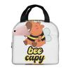 Bee And Capybara Bee Cappy Insulated Lunch Bag for Women Kids Portable Food Boxes Thermal Lunch Box Tote