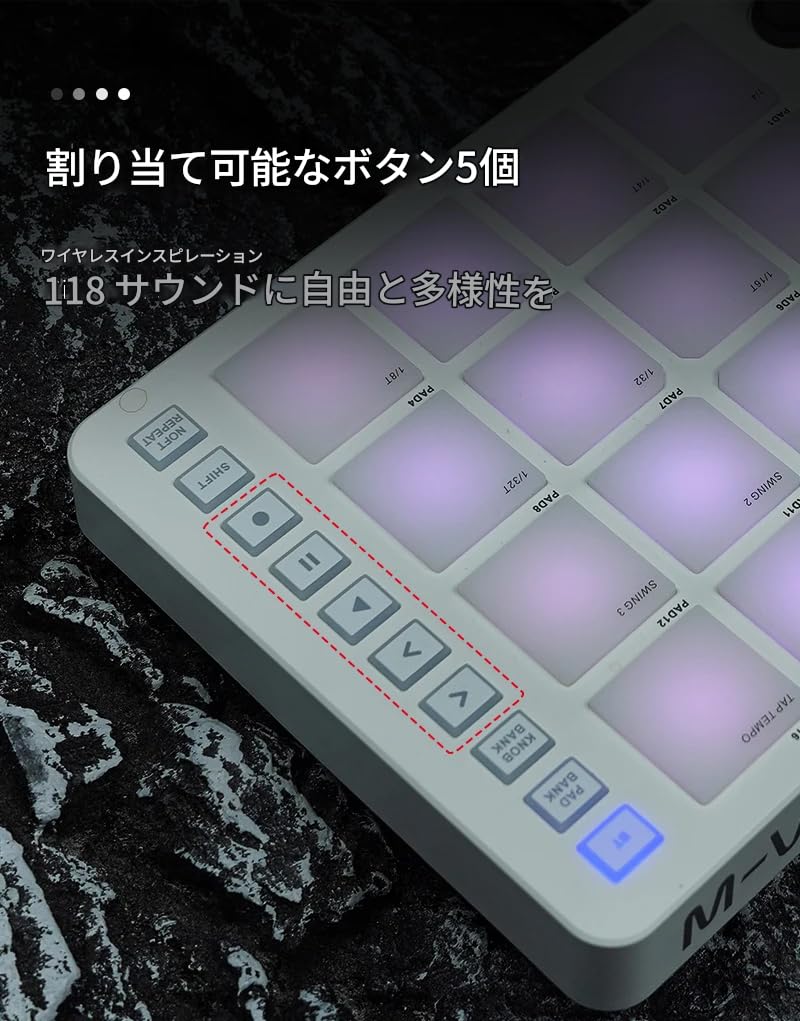 zmart Wireless MIDI Controller Ideal for Percussion Keyboards Interface Portable Design Small MIDI Pad Compact MIDI Pad Portable MIDI Pad Small MIDI