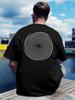 A T-shirt with a Back Print of a Moebius Strip Element