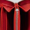 Used 11679 Long Zip Wallet 37690 7940 Grain Calfskin Compartment Zip Around Logo Charm Red Unisex from Japan AUTHENTIC