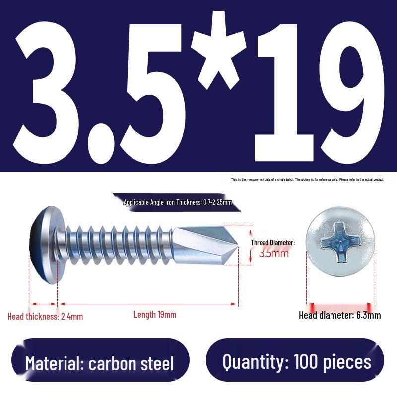 Stainless Steel 304 Phillips Round Head Self-Drilling & Tapping Screws, M3.9/M4.8/M5.5 Swallowtail Bolts
