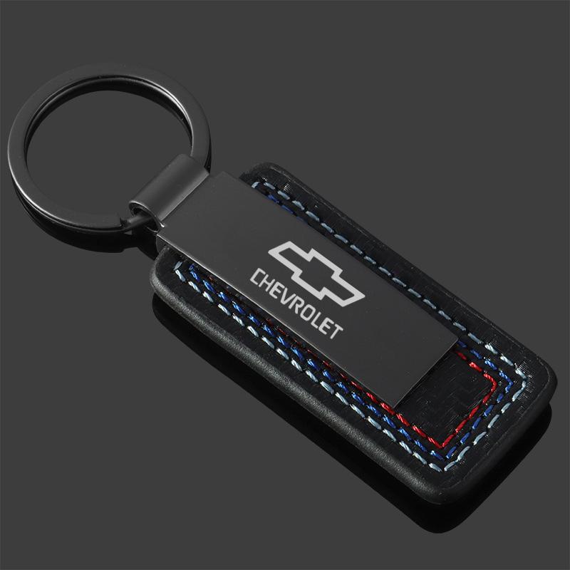 for Chevrolet High-Grade Metal Leather Key Rings Keyrings Car Keychain Blazer IMPALA Cobalt ORLANDO SILVERADO SUBURBAN TRAX BOLT
