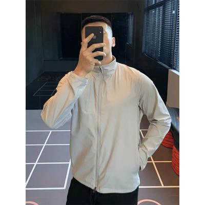 Wiosna Lato Na Zewnątrz Amerykański Jedwab Lodowy Cienki Sportowy Kurtka Ochronna Przeciw Słońcu Męska Z Długim Rękawem Oddychający Codzienny Płaszcz