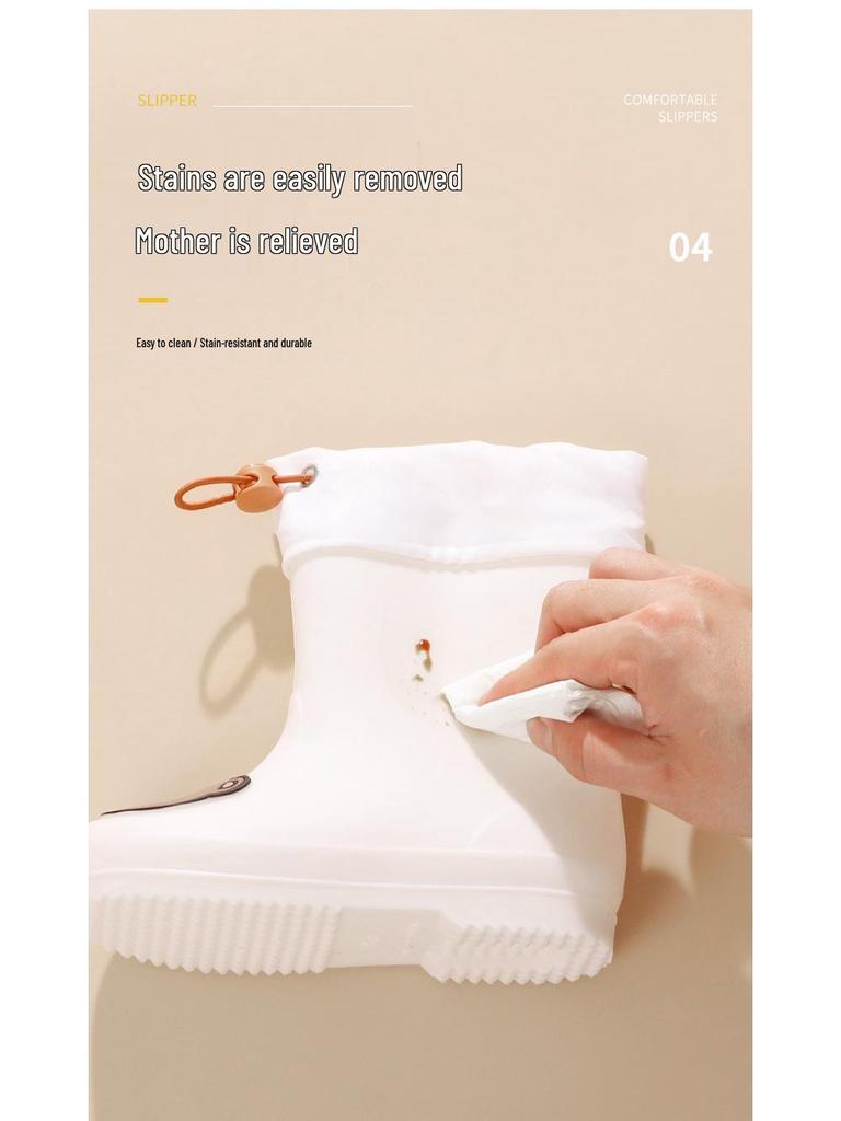 Feng Qing Fan Kids' Waterproof Rain Boots with Non-slip Sole and Elastic Cuff - Cartoon Design for Toddlers